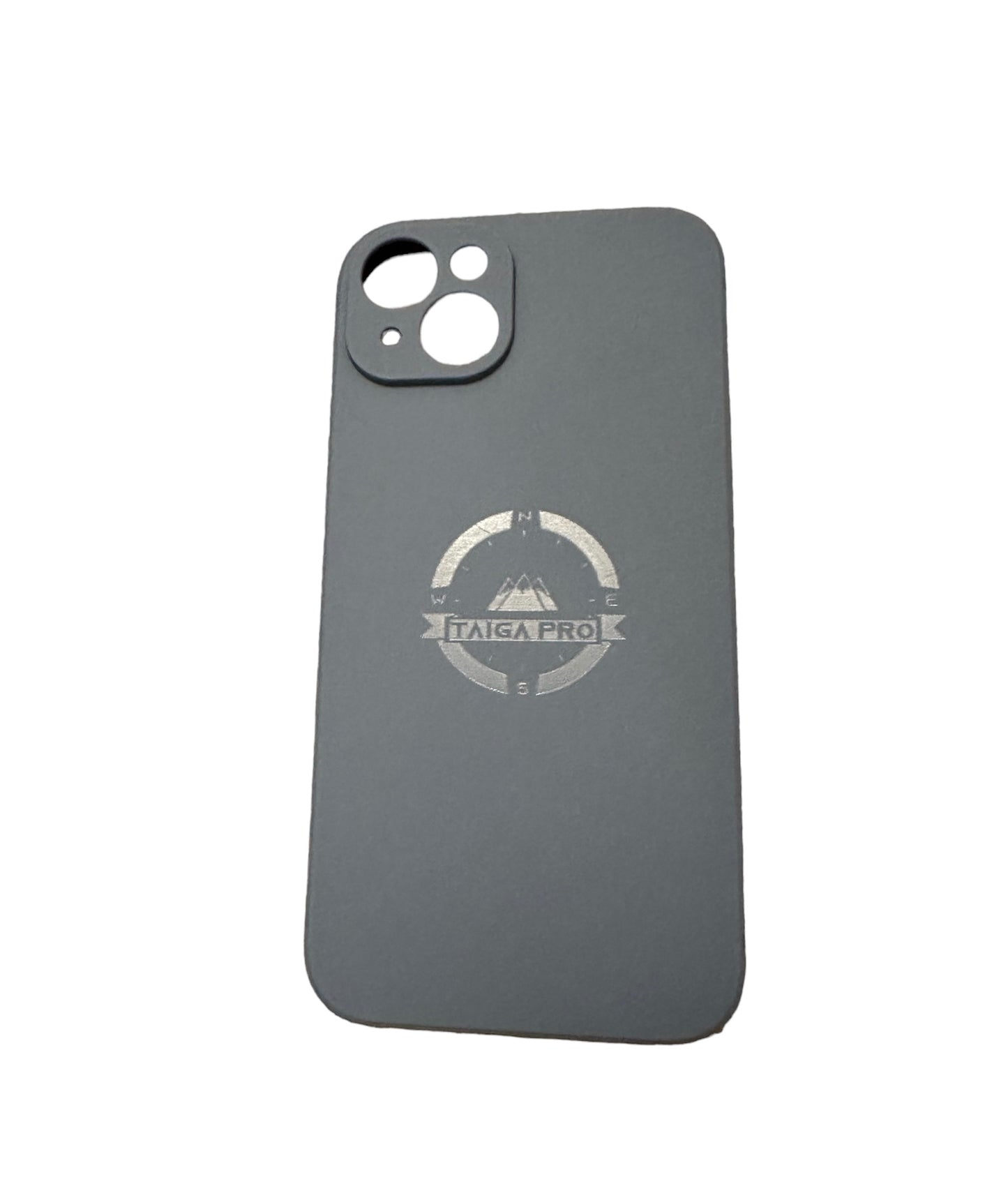 Matte Blue-Grey Silicone Taiga Pro iPhone 15 Plus Case