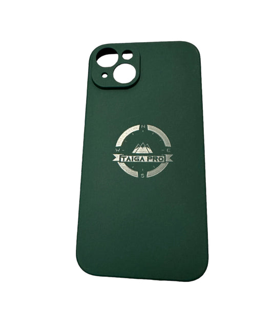 Matte Navy Green Silicone Taiga Pro iPhone 15 Plus Case