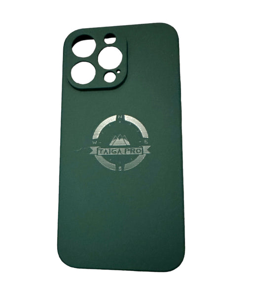 Matte Navy Green Silicone Taiga Pro iPhone 15 Pro Max Case